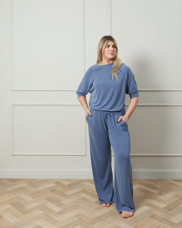 Kirsty Short Sleeve Top - Airforce Blue