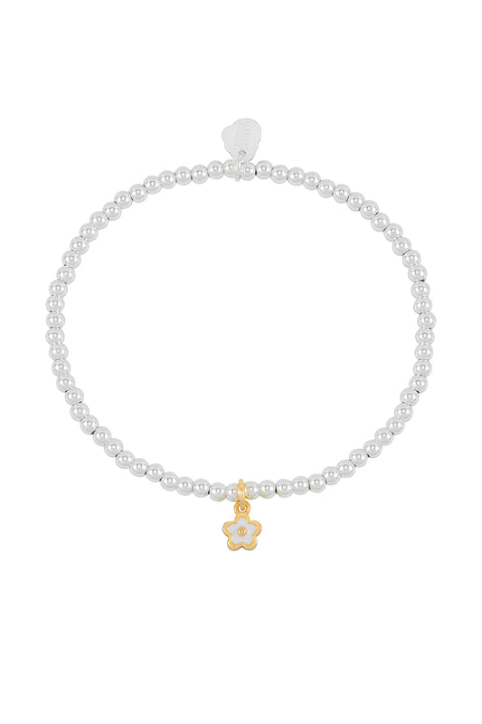 Estella Bartlett Gold Plated Sienna White Flower Bracelet