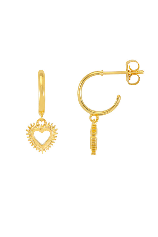 Estella Bartlett Heartburst Hoops - Gold Plated Earrings