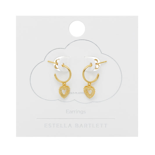 Estella Bartlett Heartburst Hoops - Gold Plated Earrings