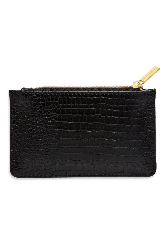 Estella Bartlett Black Croc Card Purse