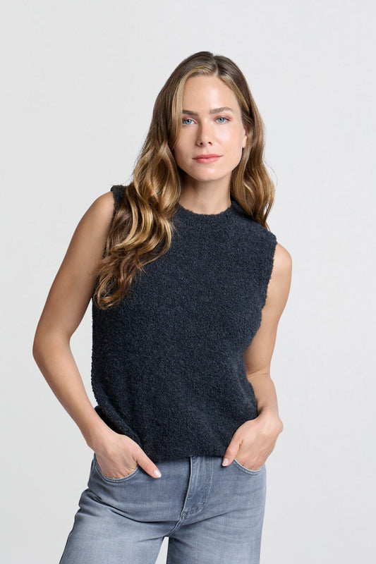 YAYA Textured Sleeveless Knit - Anthracite