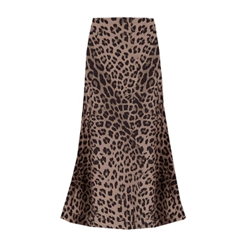 Satin Slip Skirt Leopard Print