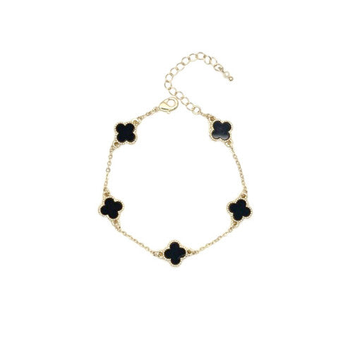 Clover Shaped Black/Gold Bracelet