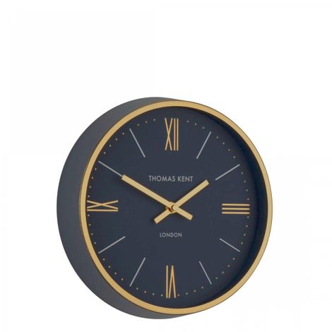 10” Hampton Wall Clock, Navy & Gold