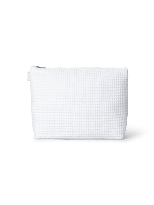 Waffle Washbag; White, Large